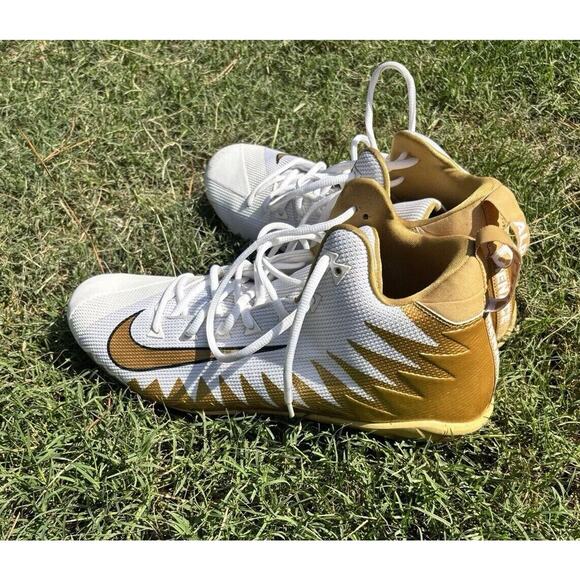 Nike Alpha Menace Pro Mid PROMO Football Cleats Size 15 White/Gold CI1791-100 main image 5